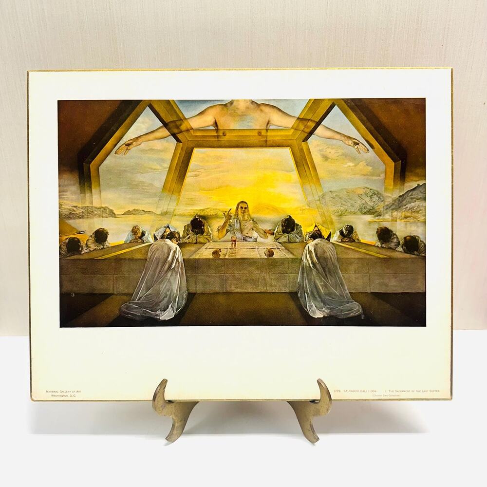 Vintage Print Sacrament Last Supper Salvador Dalí National Gallery Art Religious